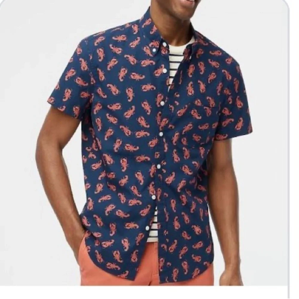 J Crew Flamingo Print Shirt Novelty